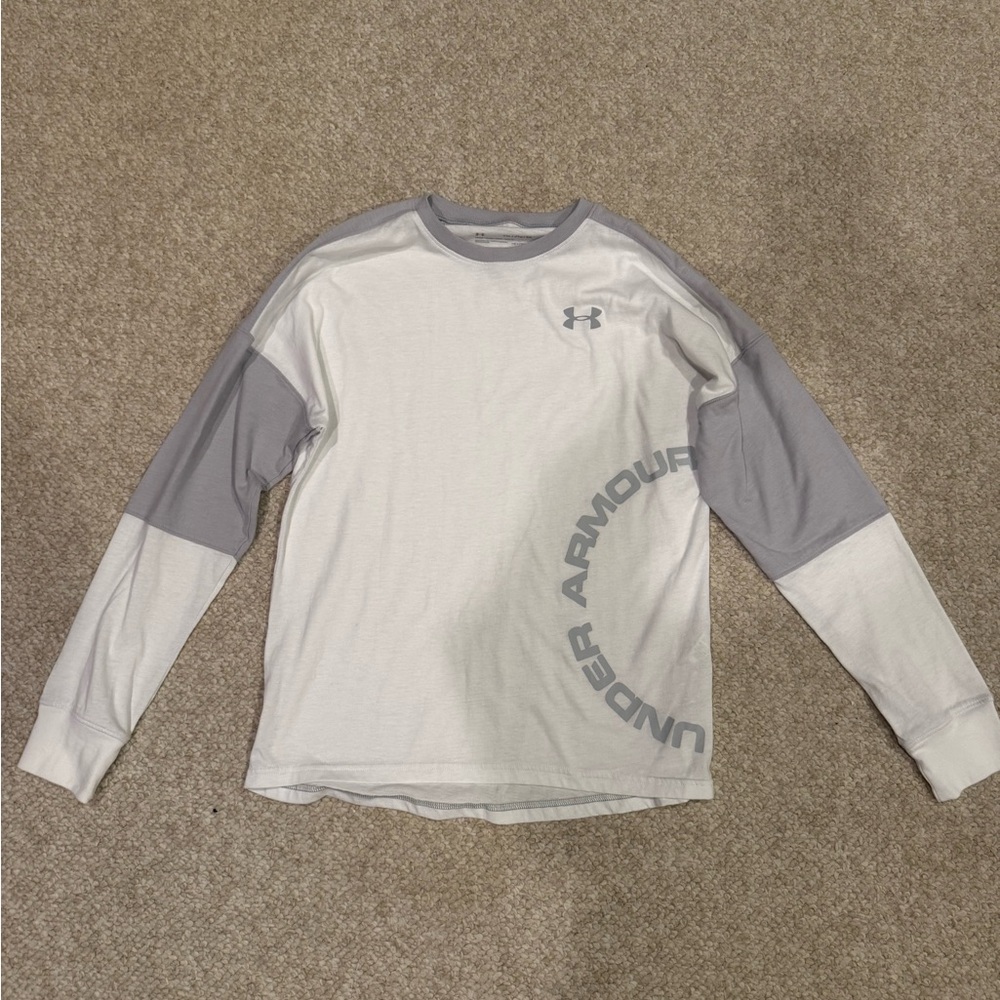 Under Armour Gray and White HeatGear Shirt